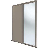 Spacepro Shaker 2-Door Sliding Wardrobe Door Kit Stone Grey Frame Stone Grey / Mirror Panel 1449mm x 2260mm (962GK)