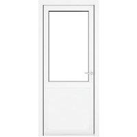 Crystal 1-Panel 1-Clear Light Left-Handed White uPVC Back Door 2090mm x 840mm (963JP)