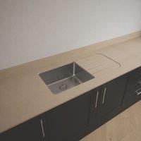 Metis Sand Kitchen Worktop with 1 Bowl Stainless Steel Sink 3050mm x 620mm x 15mm (963PW)