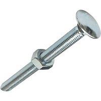 Easyfix General Purpose Threaded Coach Bolts Carbon Steel Bright Zinc-Plated M12 x 100mm 25 Pack (96476)