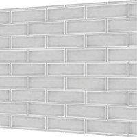 Splashwall White Crackle Tile Alloy Splashback 900mm x 800mm x 4mm (964RJ)