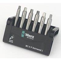 Wera Bit-Check 6 V Universal 1 1/4" Hex Shank Square Bit Set 6 Pieces (965FU)