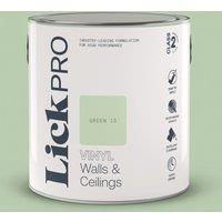LickPro 2.5Ltr Green 13 Vinyl Matt Emulsion Paint (966TM)