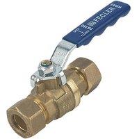 Pegler PB350 Compression Full Bore 15mm Lever Ball Valve with Blue Handle (9675V)