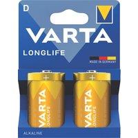 Varta Longlife D 1.5V Alkaline Batteries 2 Pack (967YW)