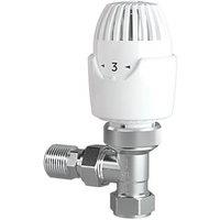 Drayton RT212 10/15mm x 1/2" White/Chrome Angled Thermostatic Radiator Valve Head & Body (968HG)