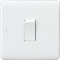 Knightsbridge Curved Edge 10AX 1-Gang 1-Way Double Pole Switch White (968YC)