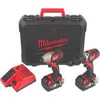 Milwaukee M18 BPP2Q-402C 18V 2 x 4.0Ah Li-Ion RedLithium Cordless Twin Pack (969GF)