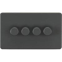 Knightsbridge 4-Gang 2-Way LED Intelligent Dimmer Switch Anthracite (969PY)