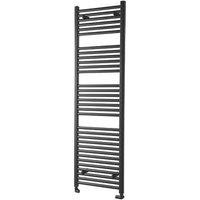Towelrads 1800mm x 400mm 2443BTU Black Flat Towel Radiator (969RY)