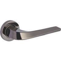 Smith & Locke Formby Fire Rated Lever on Rose Door Handles Pair Black Nickel (970HY)