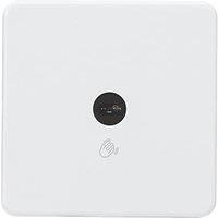 Knightsbridge 2.1A 1-Gang 1-Way Light Switch Matt White with Black Inserts (970TY)