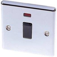 LAP 20A 1-Gang DP Control Switch Polished Chrome with Neon with Black Inserts (97136)