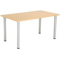 TC Group One Fraction Plus Rectangular Meeting Table Nova Oak/Silver 1400mm x 800mm (971TT)