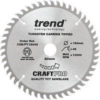 Trend CraftPro CSB/PT16048 Wood Plunge Saw Blade 160mm x 20mm 48T (971XG)
