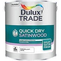 Dulux Trade 2.5Ltr Pure Brilliant White Satin Water-Based Trim Paint (9723H)