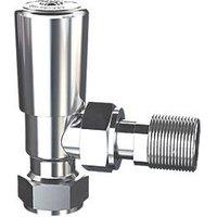 Drayton 15mm x 1/2" Chrome Angled Lockshield Radiator Valve (9724R)