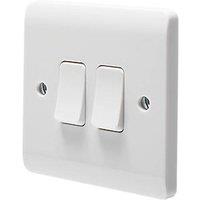 Crabtree Instinct 10AX 2-Gang 2-Way Light Switch White (972HV)