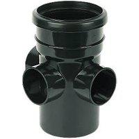 FloPlast Push-Fit 3-Boss Single Socket Pipe Black 110mm (97309)