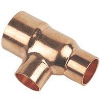 Flomasta Copper End Feed Reducing Tee 22mm x 15mm x 15mm (97331)