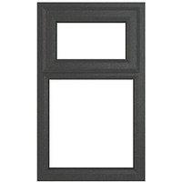 Crystal Top Opening Clear Triple-Glazed Casement Anthracite on White uPVC Window 610mm x 820mm (973JM)