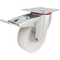 Essentials Braked Swivel Castor 100mm White (973KH)