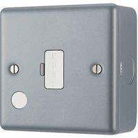British General 13A Unswitched Metal Clad Fused Spur & Flex Outlet with White Inserts (973PF)