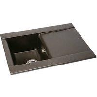 Abode Aspekt 1 Bowl Granite Composite Kitchen Sink Black Metallic Reversible 716mm x 500mm (973RK)