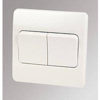 MK Logic Plus 10AX 2-Gang 2-Way Light Switch White (97544)