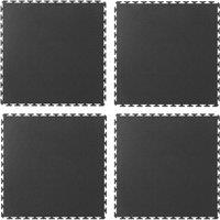Ecotile Recycled 7mm T-Joint Interlocking Floor Tiles Black 7mm 4 Pack (975YU)