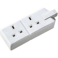 Masterplug 13A 2-Gang Unfused Rewireable Socket White (97659)