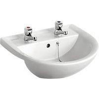 Armitage Shanks Sandringham 21 Semi-Recessed Countertop Washbasin 2 Tap Holes 500mm (976JY)