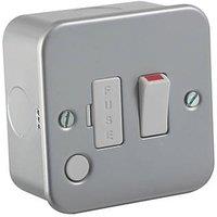 Knightsbridge 13A Switched Metal Clad Fused Spur & Flex Outlet with White Inserts (976VF)