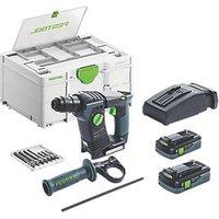 Festool BHC 18 HPC 4.0 I-Plus 2.5kg 18V 2 x 4.0Ah Li-Ion Airstream Li-High Power & Bluetooth Brushless Cordless SDS Drill (977HN)