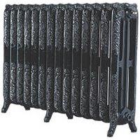 Arroll 760mm x 1154mm 6879BTU Black / Silver Cast Iron 3 Column Radiator (9798P)