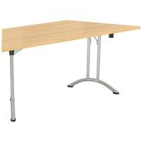 TC Group One Union Trapezoidal Folding Table Nova Oak/Silver 1600mm x 800mm (979TT)