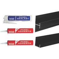 Splashwall Panel Installation Kit Black 5 Piece Set (980KU)