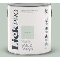 LickPro 2.5Ltr Blue 03 Vinyl Matt Emulsion Paint (980TM)