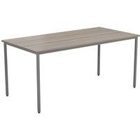 TC Group Rectangular Office Table Grey Oak/Silver 1600mm x 800mm (980TT)