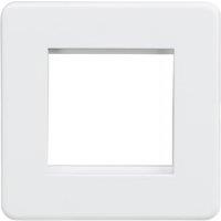 Knightsbridge Screwless 2-Module Modular Faceplate Matt White (980YA)