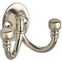 Decohooks Two Prong Wide Ball End Hook Satin Nickel 45mm (981KK)