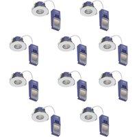 LAP Chaac Fixed Fire Rated LED Downlights Polished Chrome 5.5W 600lm 10 Pack (981RE)