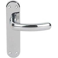 Serozzetta Shape Fire Rated Latch Lever on Backplate Door Handles Pair Polished Chrome (98204)