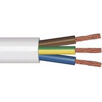Time 3093Y White 3-Core 1mm Heat Resistant Cable 50m Drum (982RG)