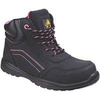Amblers Lydia Size 8 Womens Black/Pink Safety Boots (984GV)