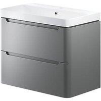 Wall-Hung Vanity Unit & Basin Matt Grey 805mm x 460mm x 662mm (985PJ)