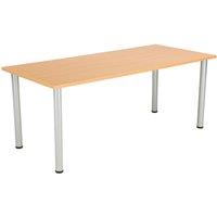 TC Group One Fraction Plus Rectangular Meeting Table Beech/Silver 1800mm x 800mm (985TT)