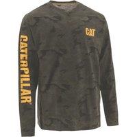 CAT Trademark Banner Long Sleeve Tee Shirt Dark Green Small 36" Chest (985XV)