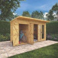 Mercia Maine 11' 6" x 6' (Nominal) Pent Tongue & Groove Timber Summerhouse & Shed (985YL)