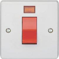 Crabtree Capital 45A 1-Gang DP Cooker Switch White with Neon (98632)